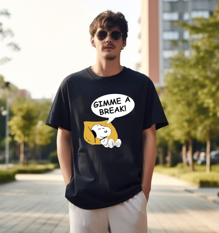 Gimme a break | Half sleeve black Tshirt