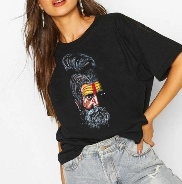 mystic sadhu | Half sleeve black Tshirt