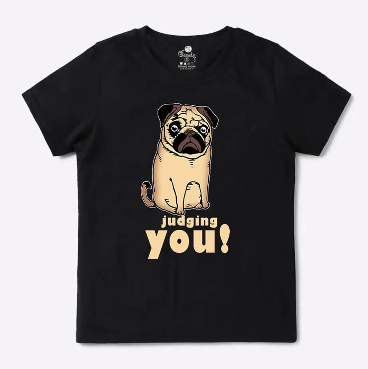 judging you kids tshirt | Half sleeve Black  kids Tshirt