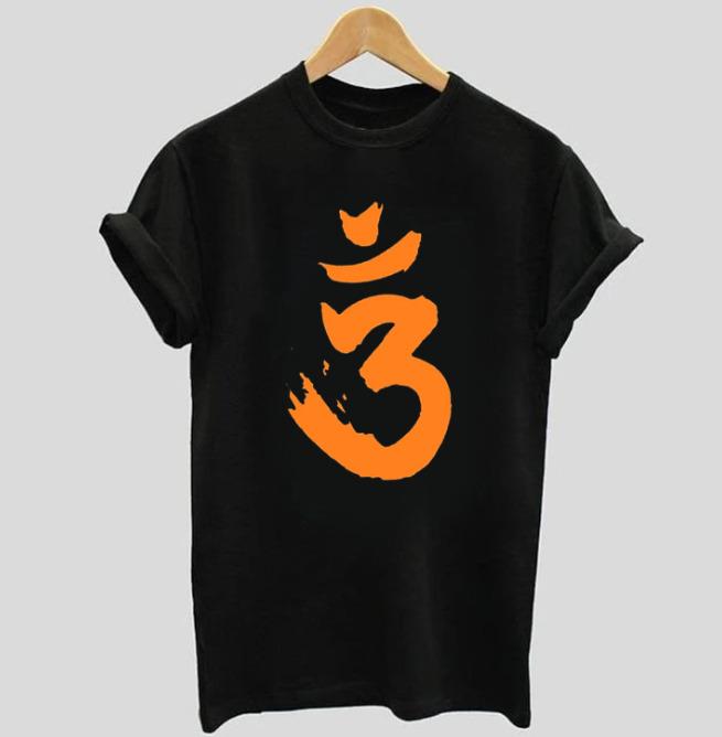 Saffron Om  | Half sleeve Black Tshirt