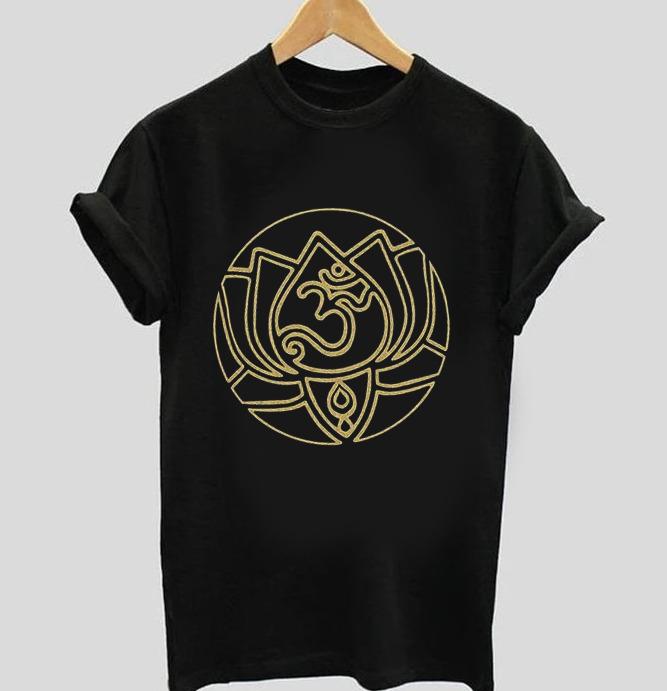 Divine Lotus | Half sleeve golden Tshirt