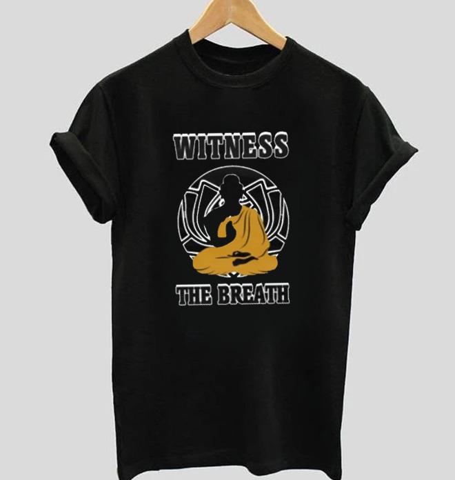 Witness the breath | Half sleeve black Tshirt