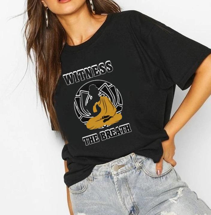 Witness the breath | Half sleeve black Tshirt