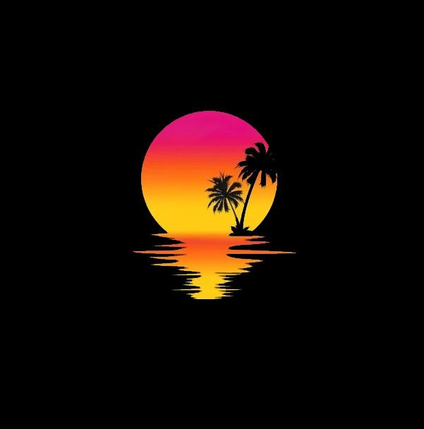 Sunset at the beach | Half sleeve black Tshirt