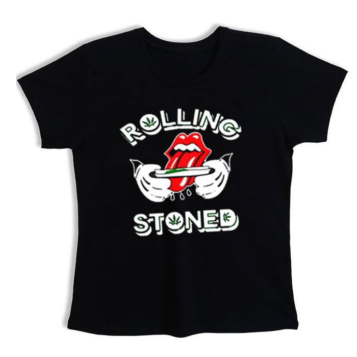 Rolling Stoned | Black Top T-Shirt