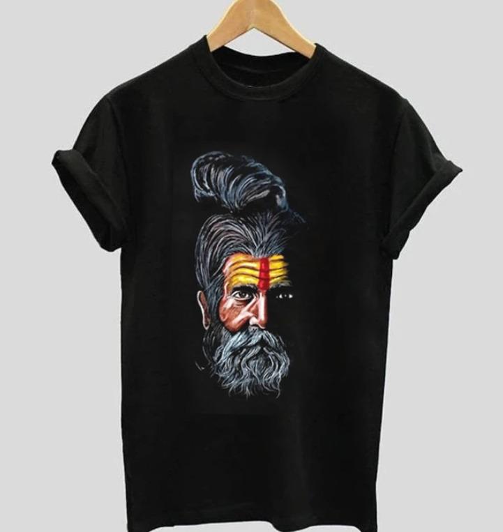 mystic sadhu | Half sleeve black Tshirt