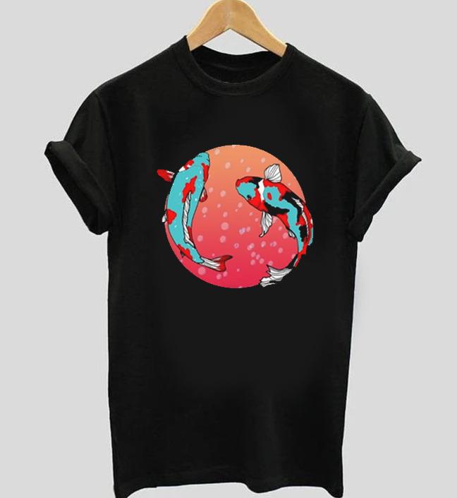Gold fishes | Half sleeve black Tshirt