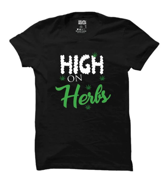 High on herbs  | Black Unisex t-shirt