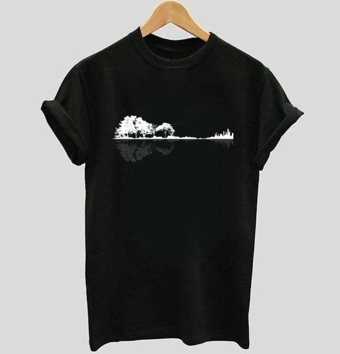 Nature Music | Half sleeve black Tshirt