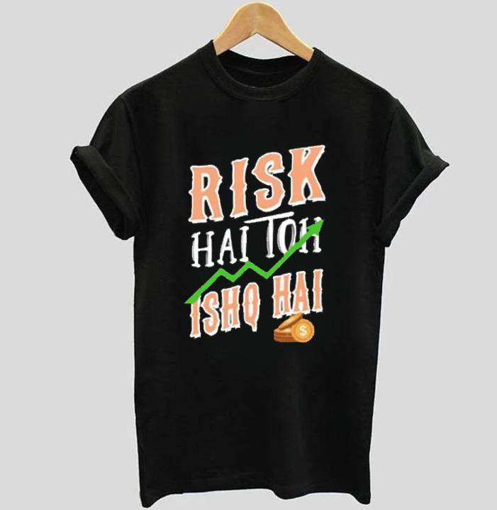 risq hai toh ishq hai | Half sleeve black Tshirt