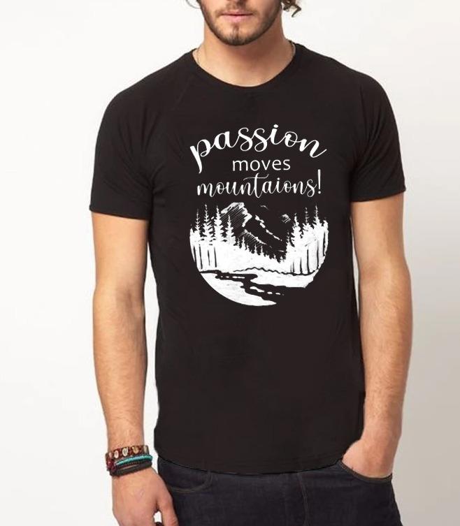 moves mountains | Half sleeve black Tshirt