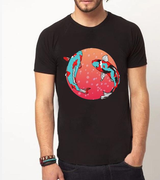 Gold fishes | Half sleeve black Tshirt
