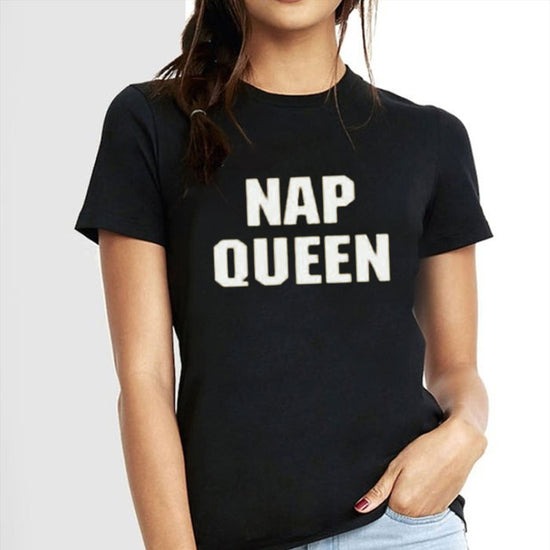Nap Queen| black  Top T-Shirt