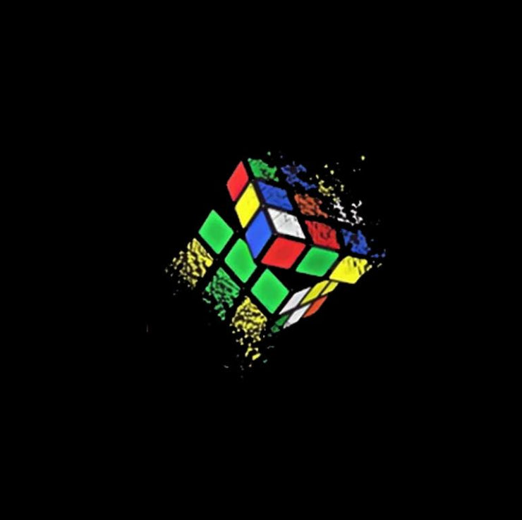 Rubik's cube | Half sleeve black Tshirt