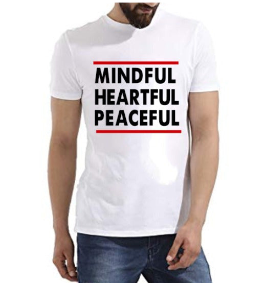 Mindful heartful peaceful |  t-shirt white