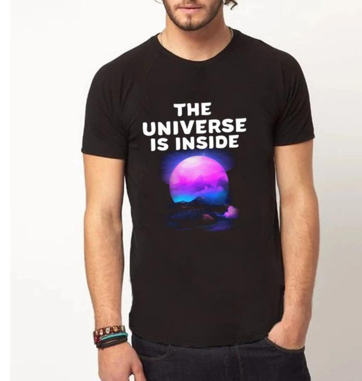 universe is inside| Half sleeve White Tshirt
