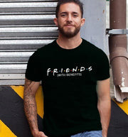 F.r.i.e.n.d.s with benefits | Half sleeve Black Tshirt