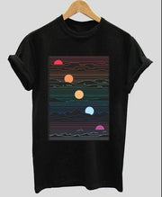 Vintage Sun Landscape | Half sleeve Tshirt