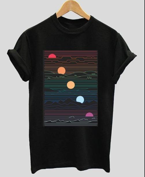 Vintage Sun Landscape | Half sleeve Tshirt