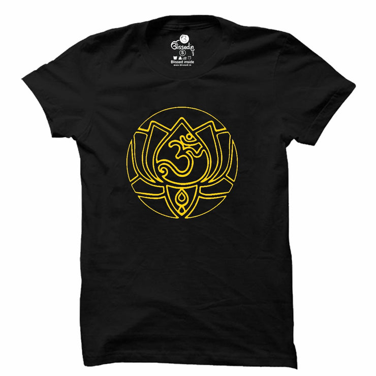 Divine Lotus | Half sleeve yellow Tshirt
