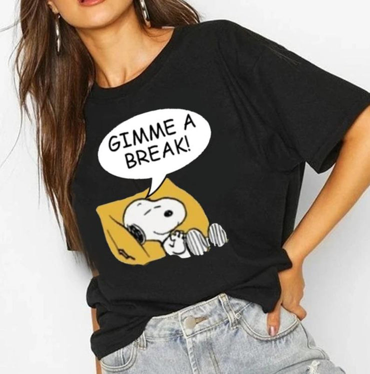 Gimme a break | Half sleeve black Tshirt