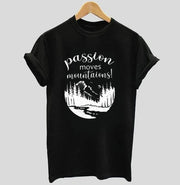 moves mountains | Half sleeve black Tshirt