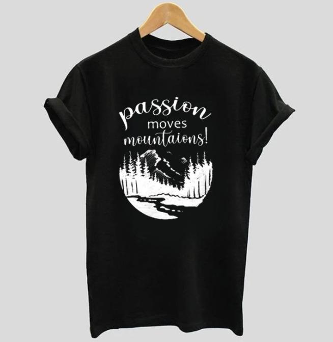 moves mountains | Half sleeve black Tshirt
