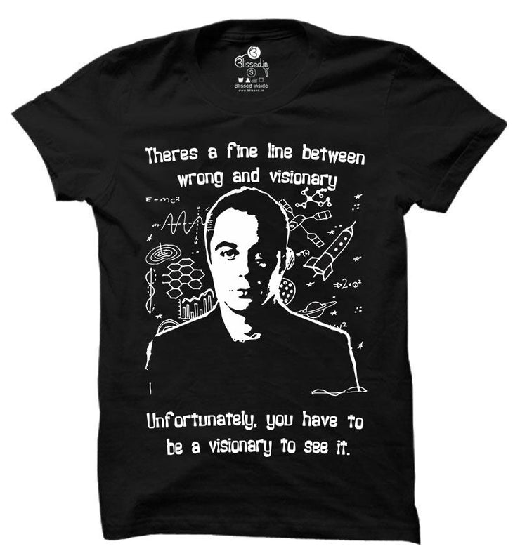 Visionary | Half sleeve black Tshirt