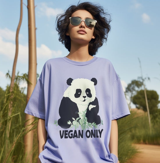 Vegan Only Oversize Lavender half sleeve t-shirt