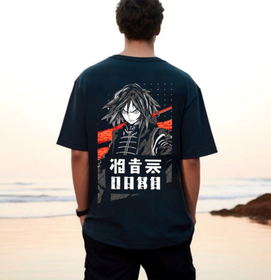 Anime Oversize Black half sleeve t-shirt