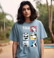 Yoga all day Black oversize half sleeve t-shirt