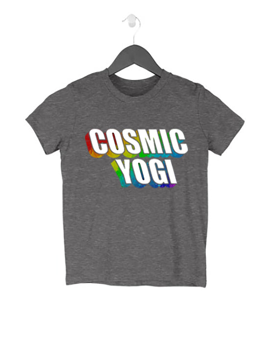 Cosmic Yogi | kids cotton black tshirt