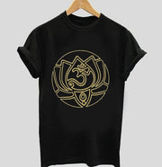 Divine Lotus | Half sleeve golden Tshirt