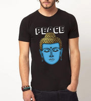 Peace of buddha | Half sleeve black Tshirt