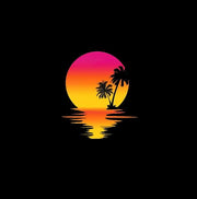 Sunset at the beach | Half sleeve black Tshirt