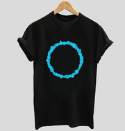circles of waves | Half sleeve black Tshirt