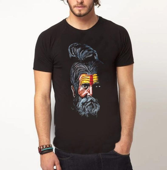 mystic sadhu | Half sleeve black Tshirt