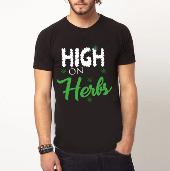 High on herbs  | Black Unisex t-shirt