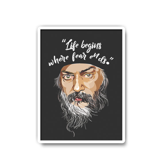 Osho: life and fear Sticker