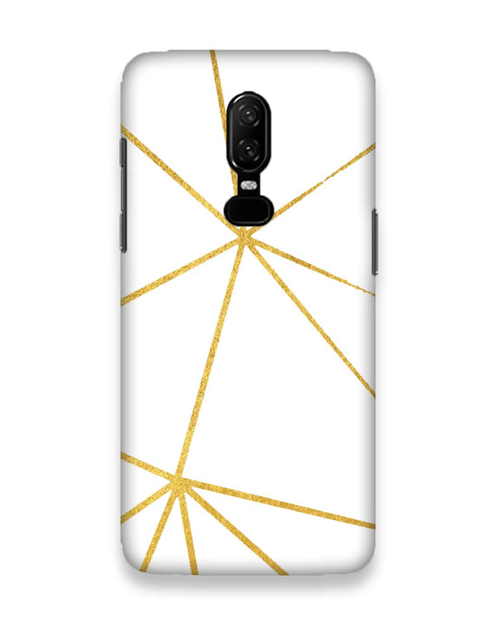 White & Gold  | one plus6 Phone Case