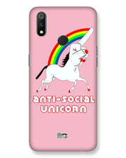 ANTI-SOCIAL UNICORN  | Realme 3 pro Phone Case