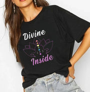 Divine inside | Half sleeve black Tshirt