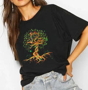 Tree of life | Half sleeve black Tshirt