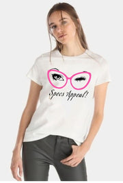 Specs Appeal |  Woman's Top Half sleeve White Top