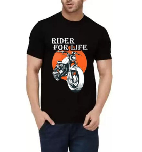 Rider For Life | Half sleeve black Tshirt