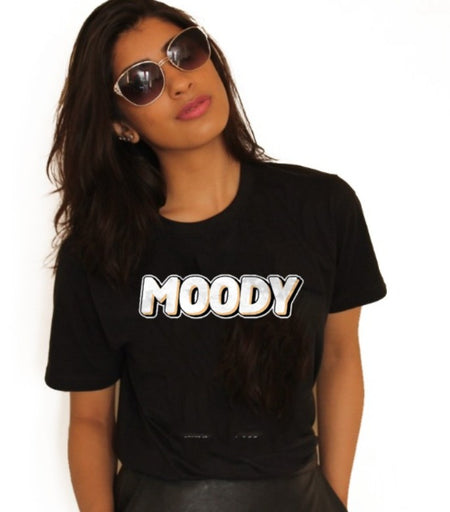 Moody |  Woman's Half Sleeve Black Top