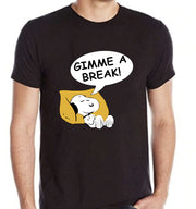 Gimme a break | Half sleeve black Tshirt