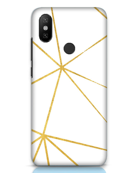 White & Gold  | xiaomi mi a2 Phone Case