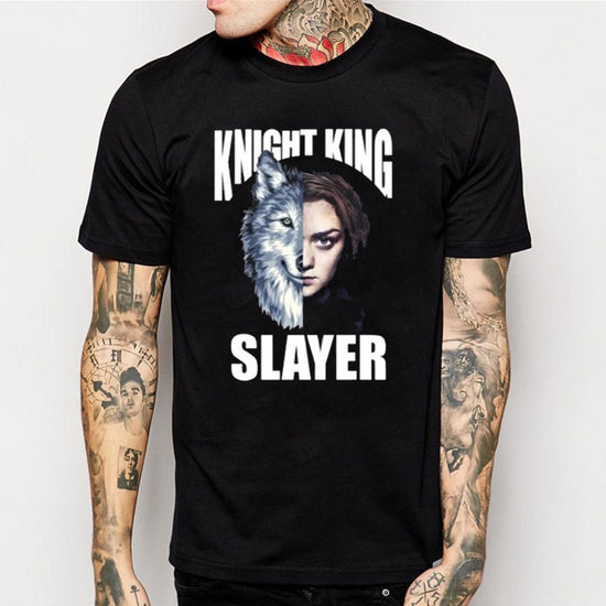 knight king slayer  | Black t-shirt