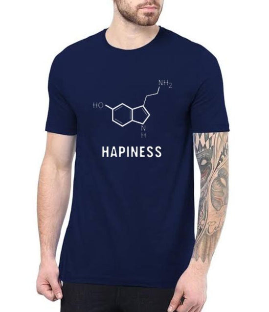 The happiness Chenical | Half sleeve Navy Blue Tshirt